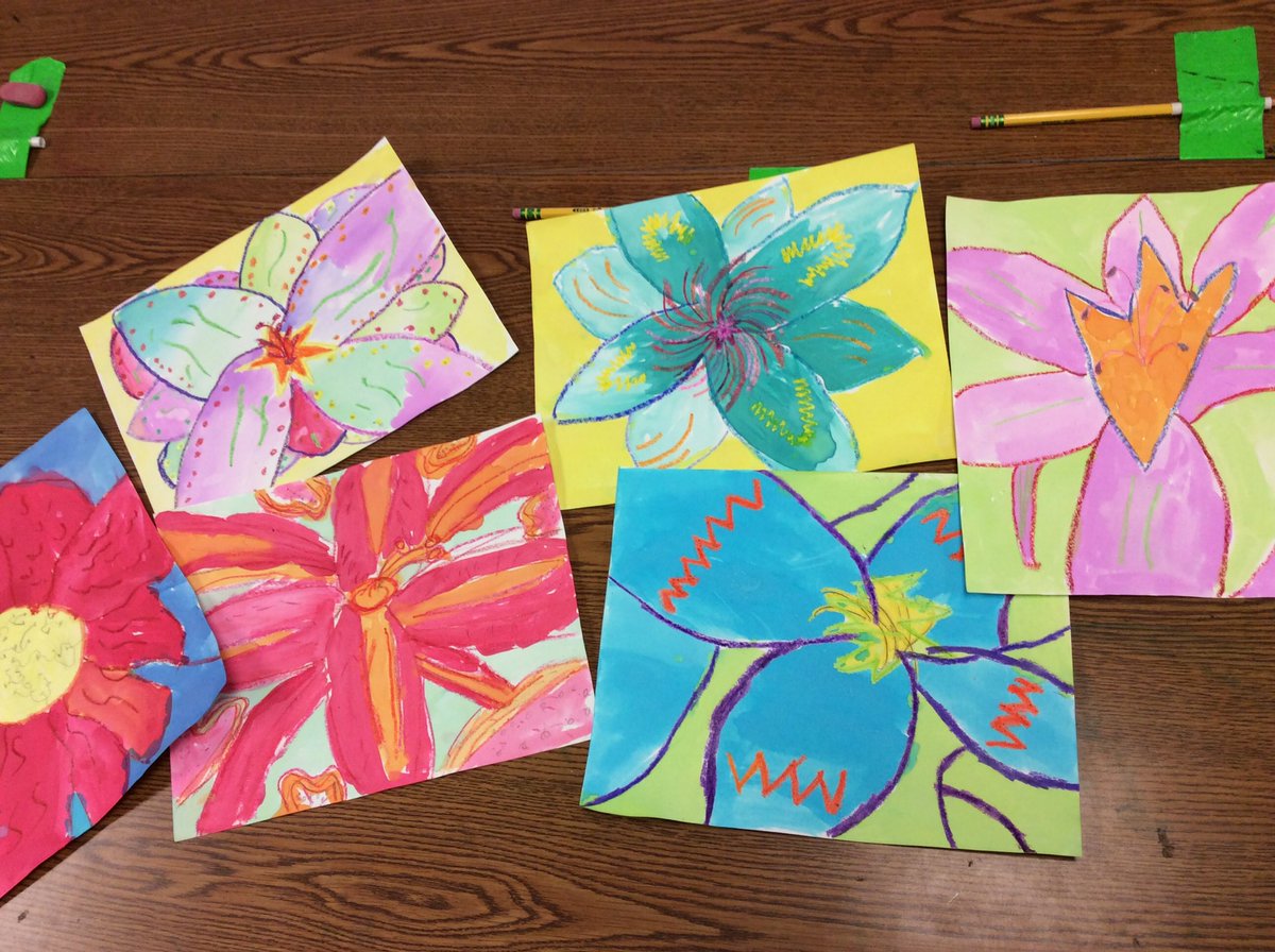 jesscrandell's tweet photo. I can't get enough of these #Okeeffe inspired watercolors from ART 4 #jxnartteachers #michED #K12ArtChat #NWCS1819 https://t.co/oKekrdPyge