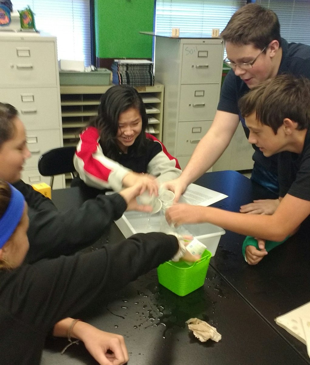 Mrs_A_Stock's tweet photo. Learning about energy transfer using water became a bit of a mess but so much fun!!! @Mehlville_HS #WeAreMehlville #MSDR( https://t.co/oT1vQ0QQqY