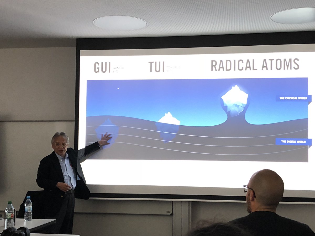 ctejada10's tweet photo. Another amazing talk at the #UISTSchool2018, this time by @ishii_mit on his vision on tangible bits and radical atoms. https://t.co/r80BAcJXsQ