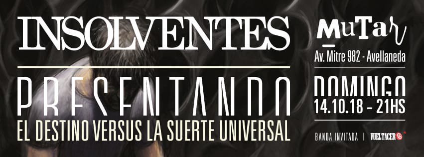 ⚡ Domingo víspera de feriado, presentando: "El destino vs. la suerte universal" 

📆 14/10  |  21hs
🗺️ Mutar Bar, Av. Mitre 982 

Evento: facebook.com/events/2114774…