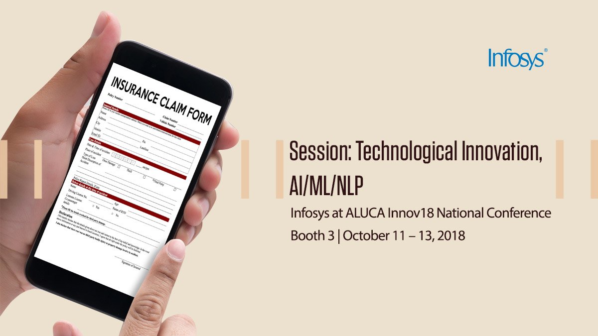 InfosysEvents's tweet photo. Join us for session on how #AI, #NLP and #machinelearning can transform #insurance industry. https://t.co/eWLBgvxwnR #ALUCA #NavigateYourNext  #Innov18 https://t.co/DNkZyuVwjD