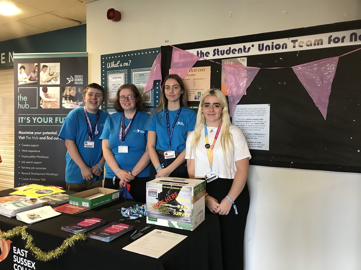 Some members of the Students’ Union team helping out at open night  <a href="/ESCEastbourne/">ESCEastbourne</a>