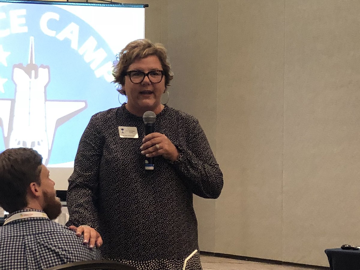 tvmelissa's tweet photo. Former SC Teacher of the Year Dr. Ann Marie Taylor ending @scnspra @NCSPRA fall conference in a high note! #ridethePRwave https://t.co/euJuwe2P5k
