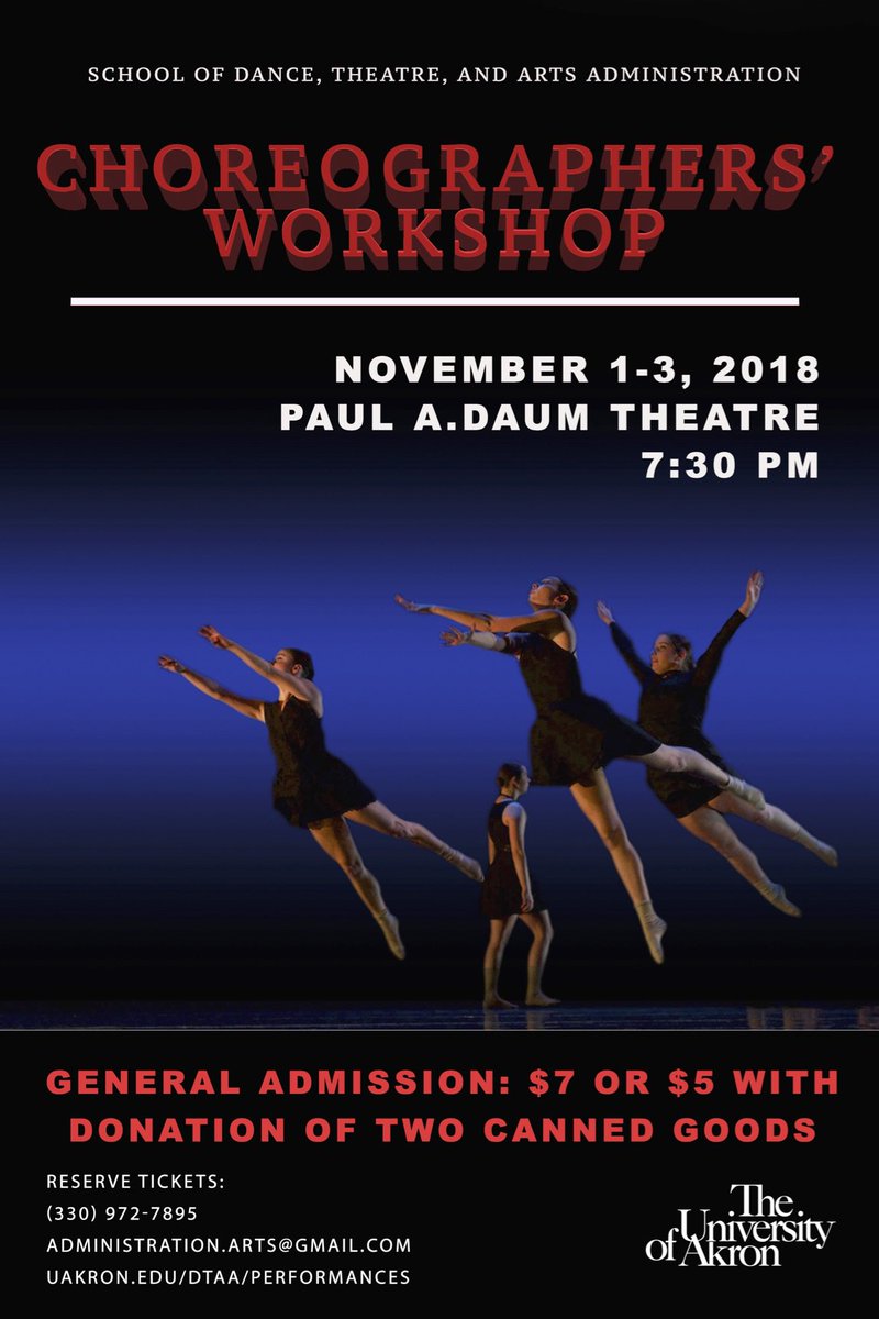 UADanceTheatre's tweet photo. Mark your calendars for our Fall Choreographers' Workshop!
#TheArtsStartHere #UADance https://t.co/haVpCtOzLV