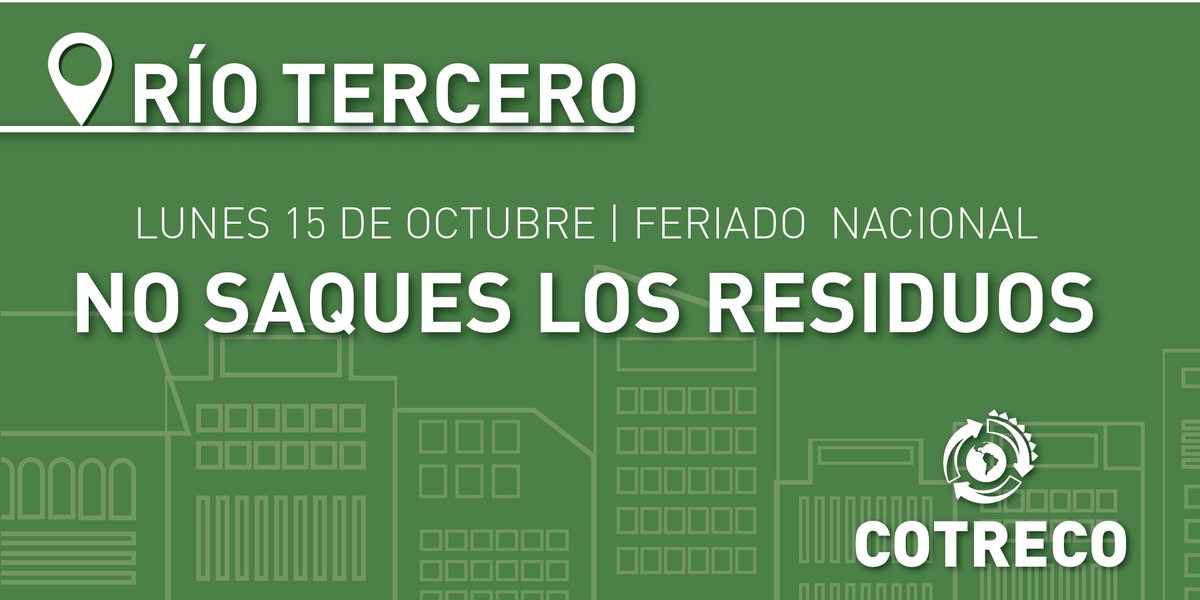 🔈RECORDÁ‼️✖️🚮 
 #FERIADO #LUNES #SERVCIO
<a href="/MuniRio3/">Municipalidad de Río Tercero</a> <a href="/surrbac/">SURRBaC</a>