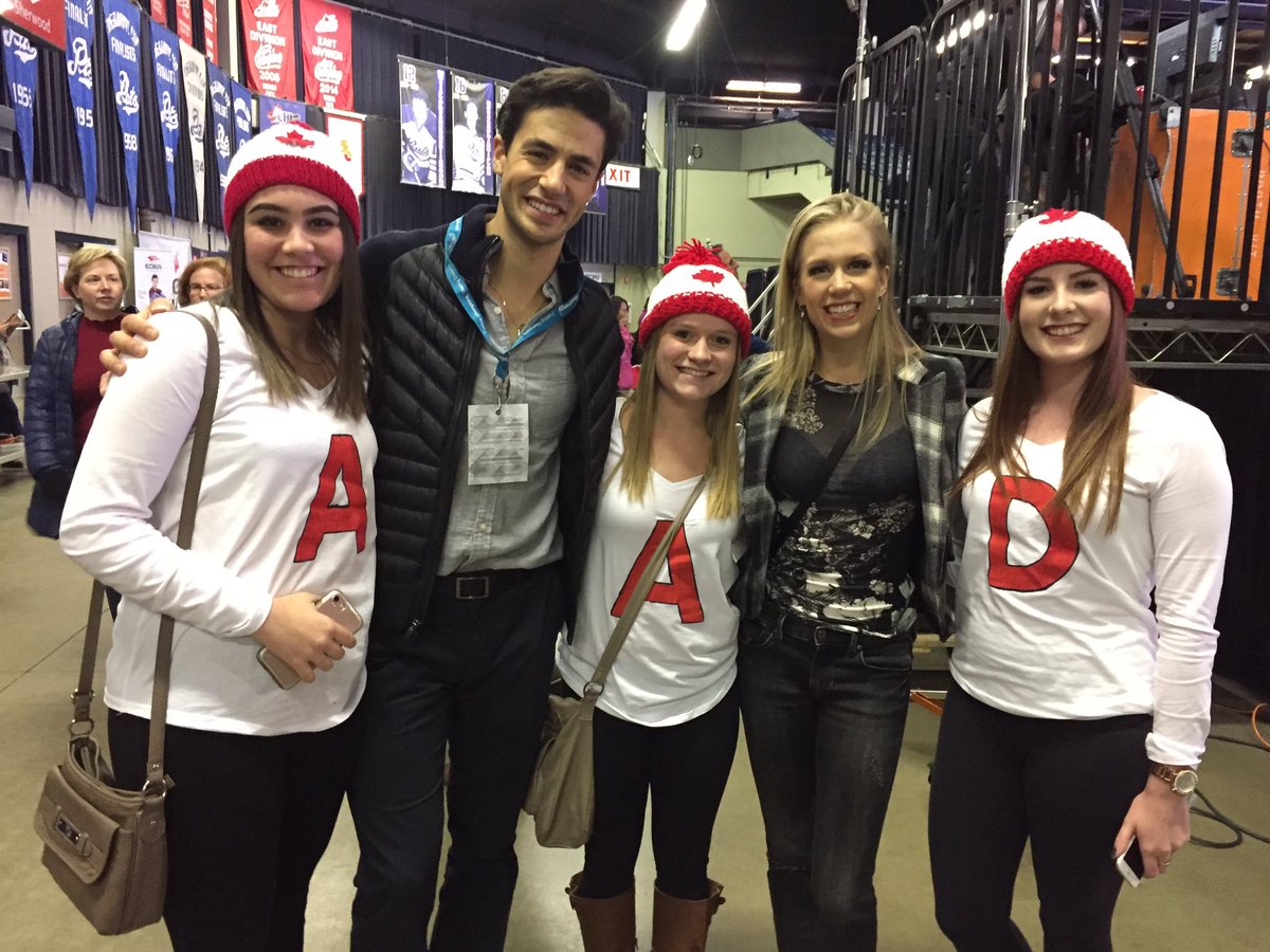 DanikaHommy's tweet photo. Hey @kaetlyn_23 @tessavirtue @ScottMoir @Pchiddy @WeaverPoje @mhjd_85 @Rad85E watch for us (your biggest fans) on the ice level in Dawson Creek this weekend, wearing our Go Canada outfits from #SCI17 😍⛸🍁 https://t.co/WdBdJYs3Z8