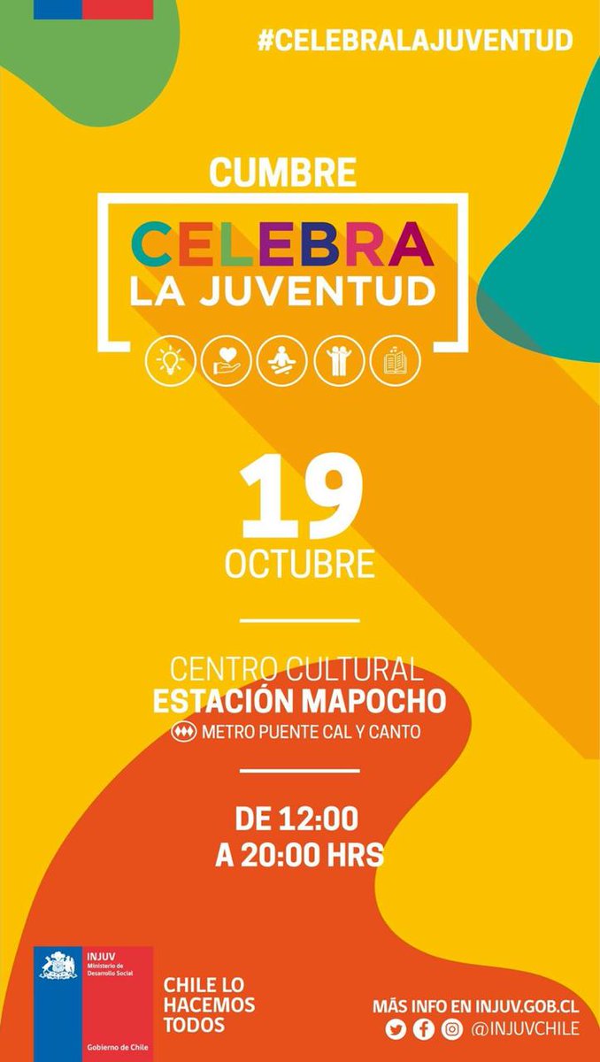 Tendremos talleres de educación vial y mecánica de bicicleta ademas estará música de #ConsueloSchuster #FernandoMilagros <a href="/NissRosenthal/">Denise Rosenthal</a> <a href="/Sonora5Estrella/">Sonora 5 Estrellas</a>
Descargar tu entrada doble después de rellenar el formulario en el siguiente link: extranet.injuv.gob.cl/cumbre_joven/w…