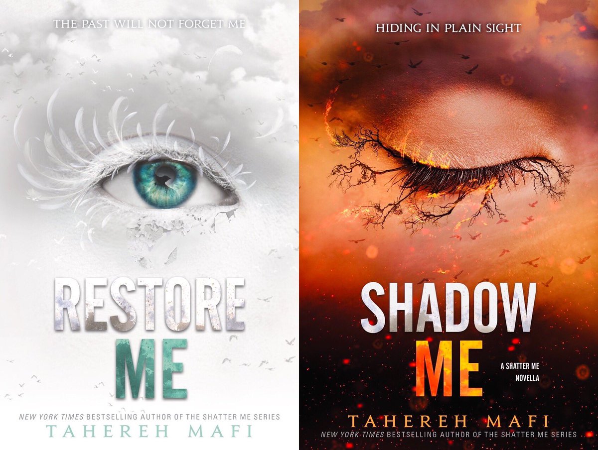 SweetDee85's tweet image. this series is EVERYTHING to me. 😭 every title, every tagline, every EYE...i am so in love with every single book cover. look at the detail...every novella’s eye is closed and every book’s eye is open and vibrant. look at them...so beautiful. 😍💕 #shatterme #shadowme