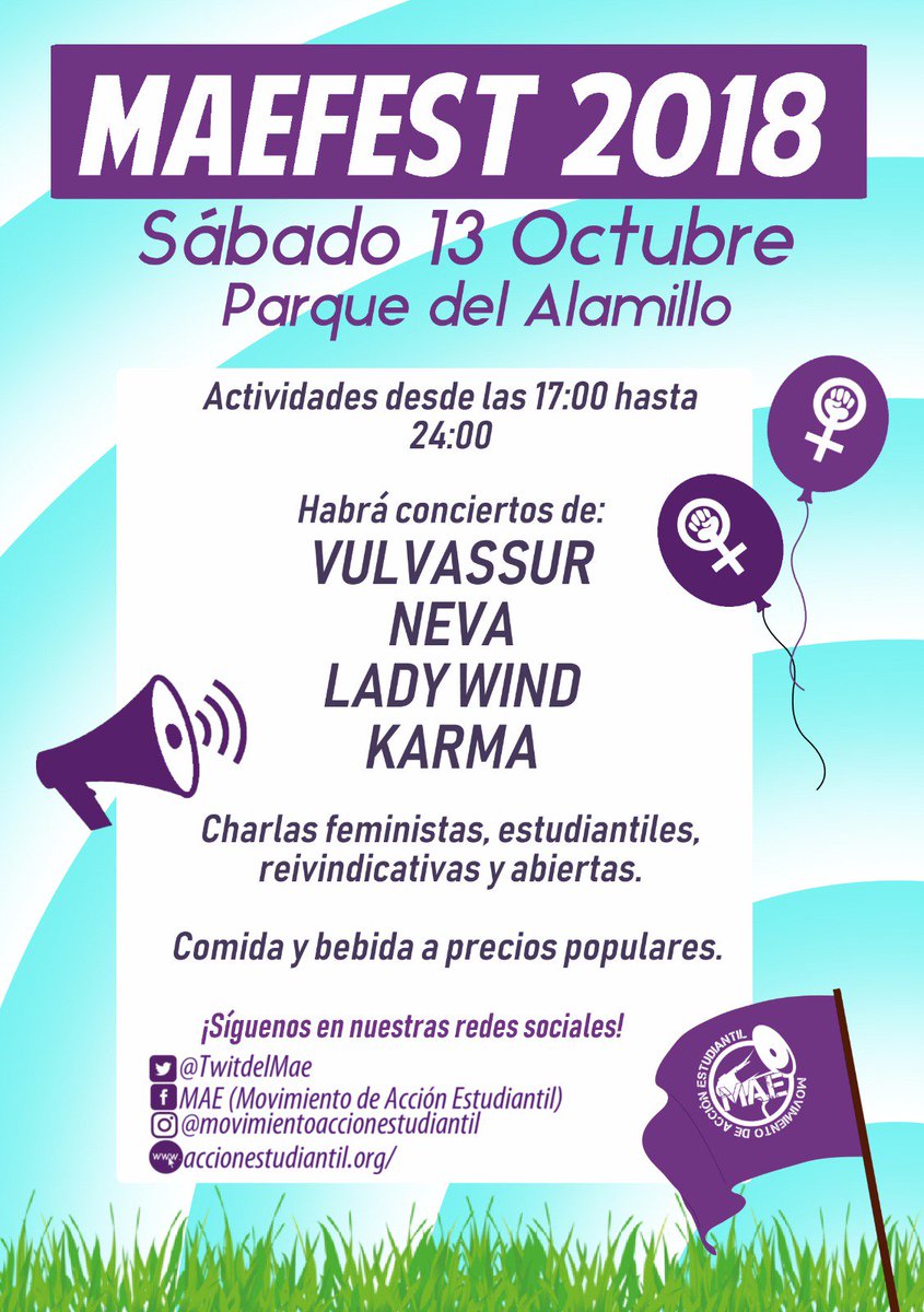 TwitdelMAE's tweet photo. Recuerda que mañana tenemos nuestro acto de principio de curso, el #MAEFEST.
El orden de actuaciones será el siguiente:

°20:00-21:00 Neva
°21:00-22:00 Karma
°22:00-23:00 Vulvassur
°23:00-24:00 Lady Wind

Aquí tenéis la ubicación y cómo llegar en transporte público. ¡No faltes! https://t.co/fV3CYSpKHr
