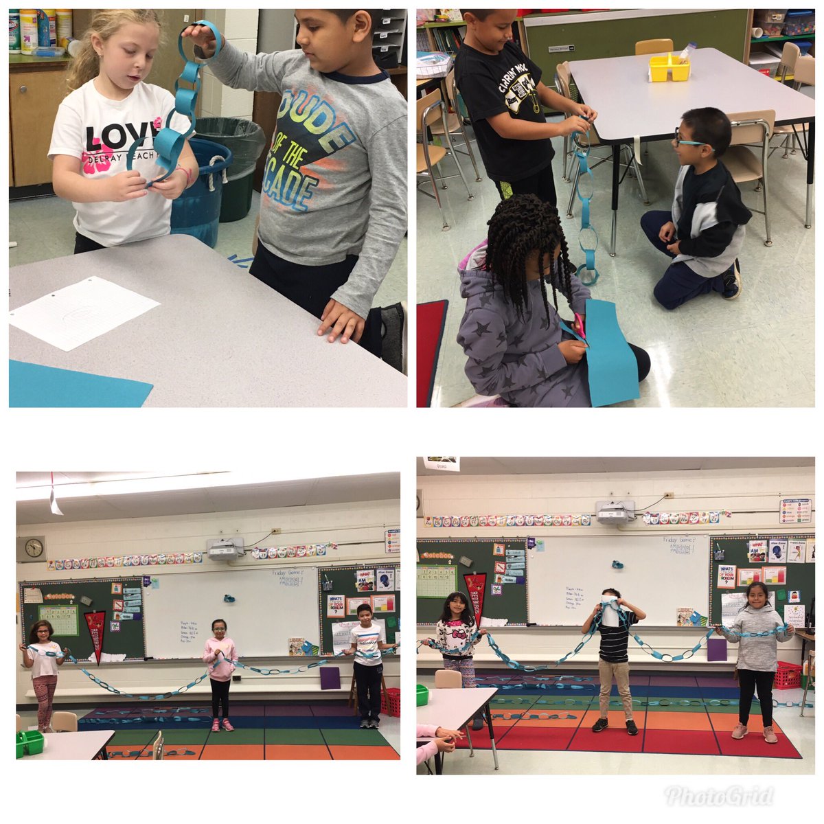 EmilyFord618's tweet photo. Challenge: Create the longest chain link using 2 pieces of construction paper, 1 pair of scissors, and 12in of tape.
Winners: 15ft &amp; 14ft! @ccsd21 @ccsd21frost #21learns #FlyFalconFly https://t.co/SucncuObfD
