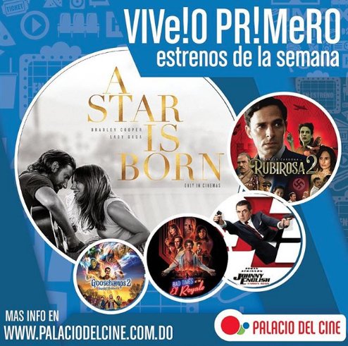¡Vive los estrenos de la semana hoy viernes! 🎬🎬 ¿Qué película quieres ver hoy? Consulta los horarios en nuestra página web palaciodelcine.com.do
