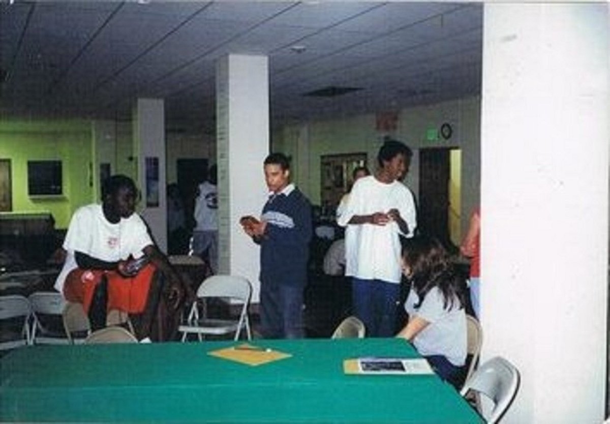 's tweet image. TBT to March 28, 2003 during a 24-hour food fasting youth social program at St. Ignatius Loyala Church. This event was part of a world hunger awareness program. #spring03 #foodfasting #worldhunger #africa #awareness #youthprogram #church #denver #colorado