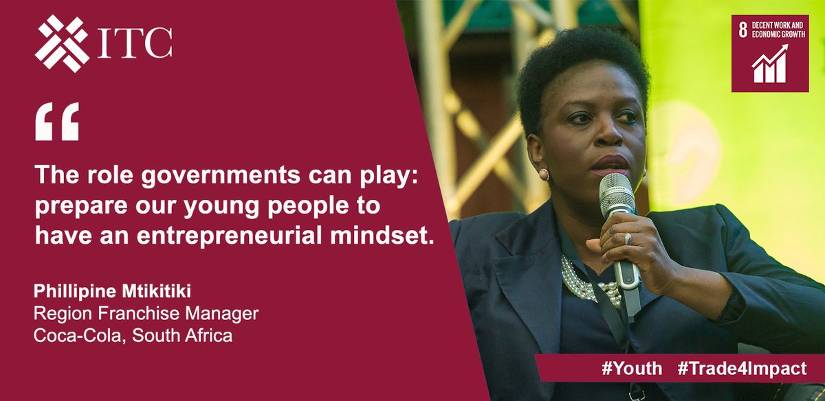ITCnews's tweet photo. Governments can play a critical role in fostering #enterprise and #innovation.
'They can also prepare young people to have an entrepreneurial mindset', says Philipine Mtikitiki, from @CocaColaAfrica
#Youth2030 #wedf2018 https://t.co/EvtwVPZmYg