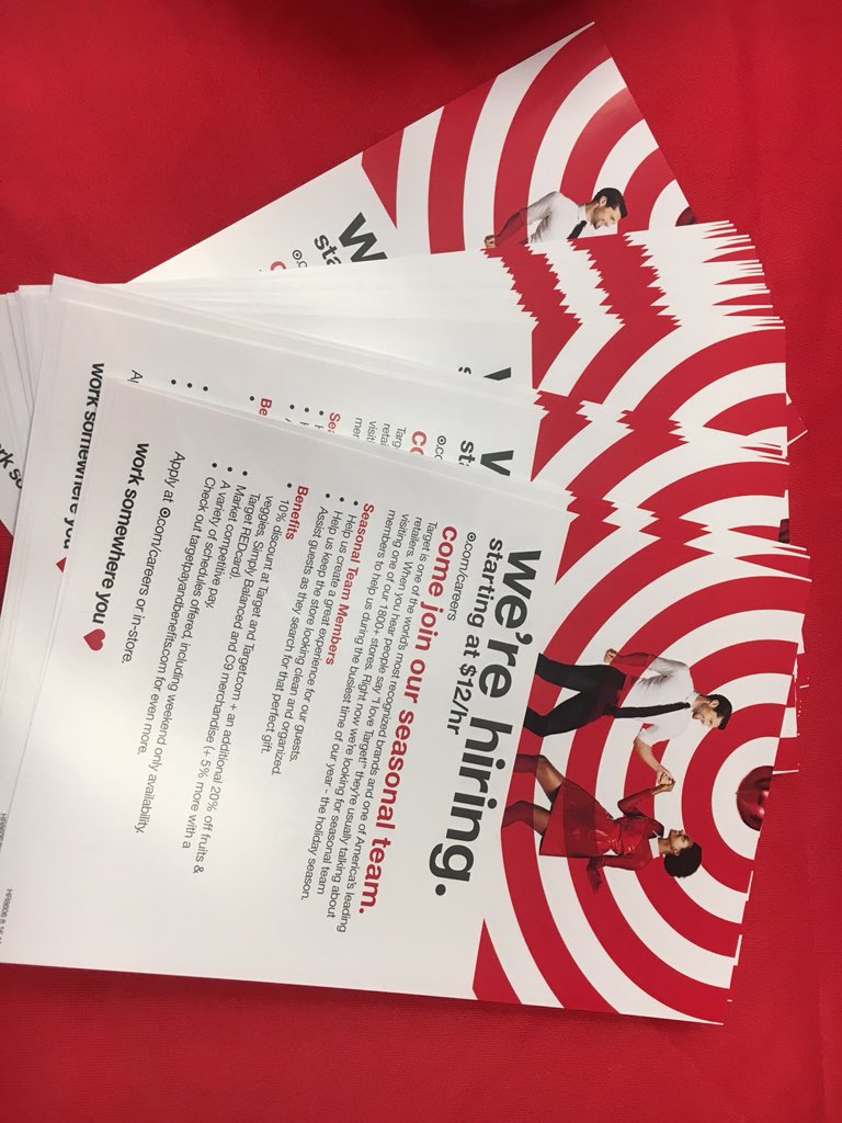 ParentCarolineE's tweet photo. Come out to our hiring event from 10 am to 6 pm Friday, Saturday and Sunday! We are so excited to kick off the new season with a ton of new faces. Work somewhere you ❤️ #NationalHiringEvent #WorkSomewhereYouLove #WeMakeTarget https://t.co/YsWcBmrEOl