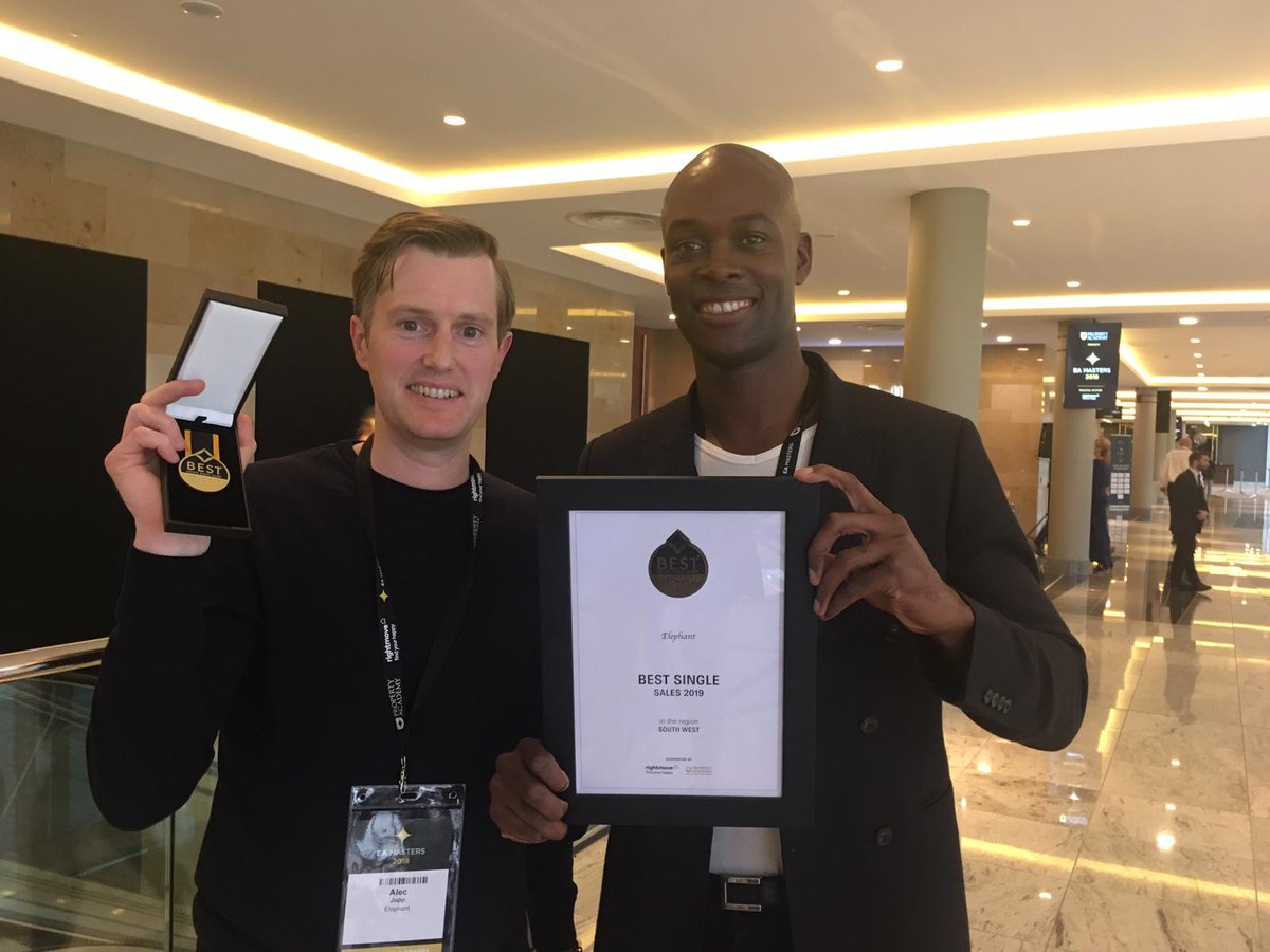 Over the moon to have won Best Single Agent in the South West today at the EA Masters #EAMasters #EAMasters2018 #proudelephants #elephantestateagents #elephantlovesbristol #elephantlovesproperty