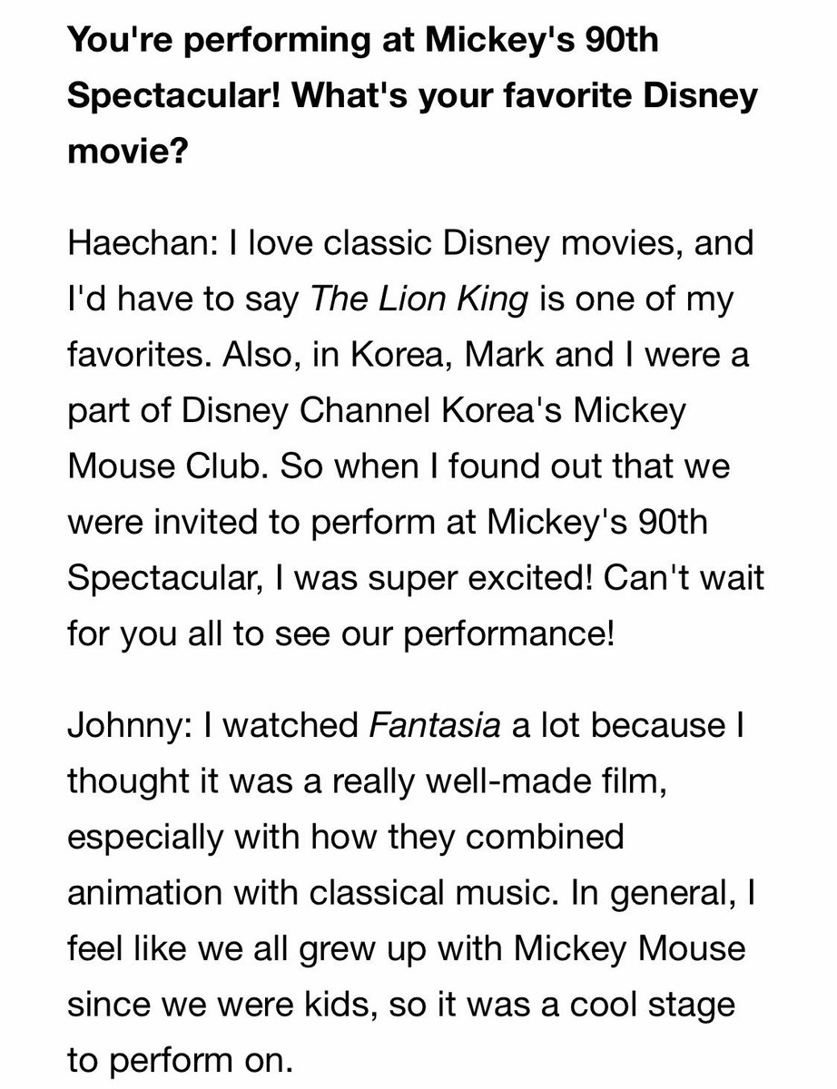 Mickey S 90th Spectacularに出演されましたね 好きなディズニー映画は 僕は ファンタジアを何度も見ました 特にクラシック音楽がアニメと融合しているところがよくできていると思います 僕らはみんなミッキーと共に成長してきたような気が Mickey S 90th Spectacularに出演されましたね 好きなディズニー映画は 僕は ファンタジアを何度も見ました 特にクラシック音楽がアニメと融合しているところがよくできていると思います 僕らはみんなミッキーと共に成長してきたような気が