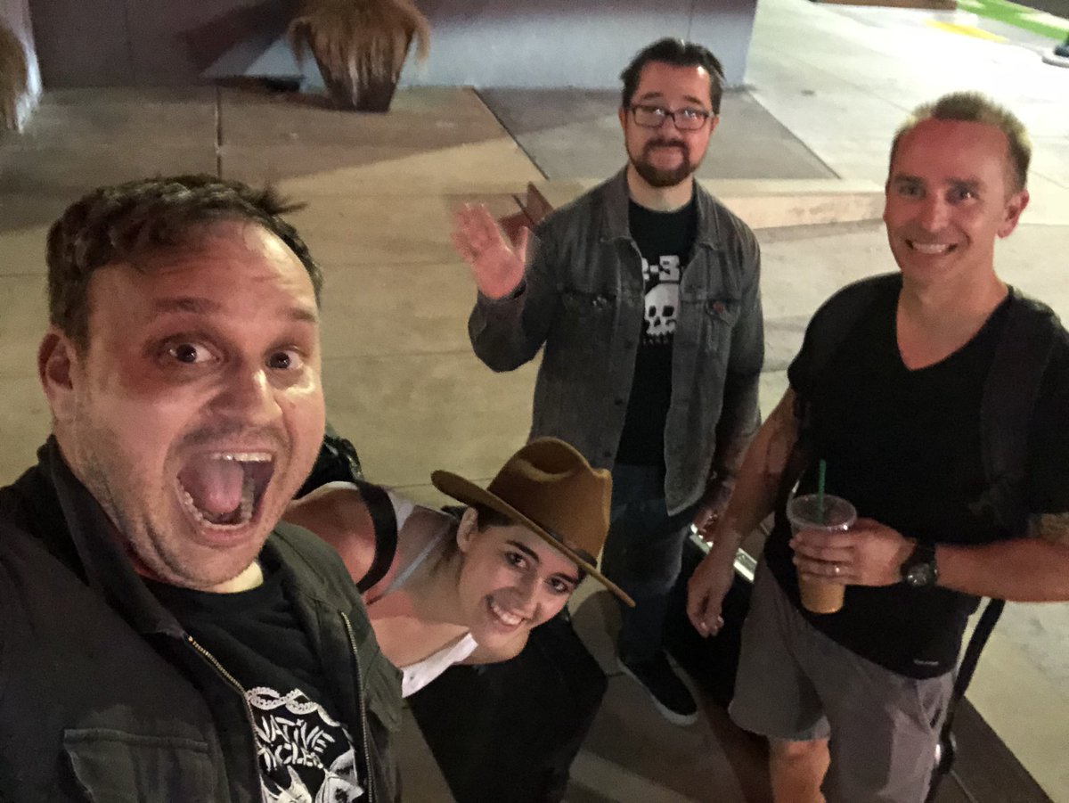 tsunamibombband's tweet image. All the goofs but one. We miss you, Oobliette! #tsunamibomb #afterpractice #bandpractice #nerds