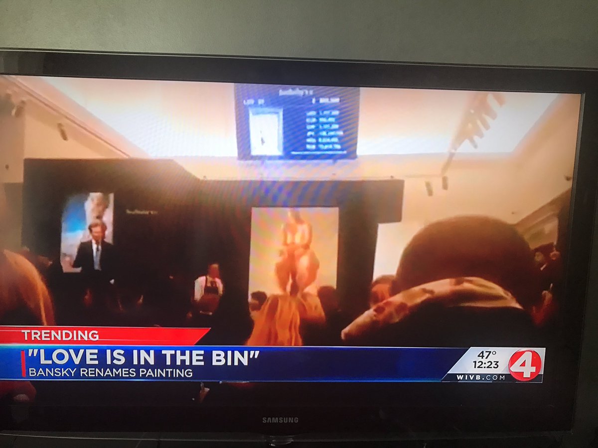ThLorneIdentity's tweet photo. Hey @news4buffalo you really butchered the story on #Banksy and the #LoveIsInTheBin painting. Your reporter calls him Bansky and you've misspelled his name on screen. #spellcheck #whatshisname #cmon #seriously #fakenews ? https://t.co/uUrShjuyd4