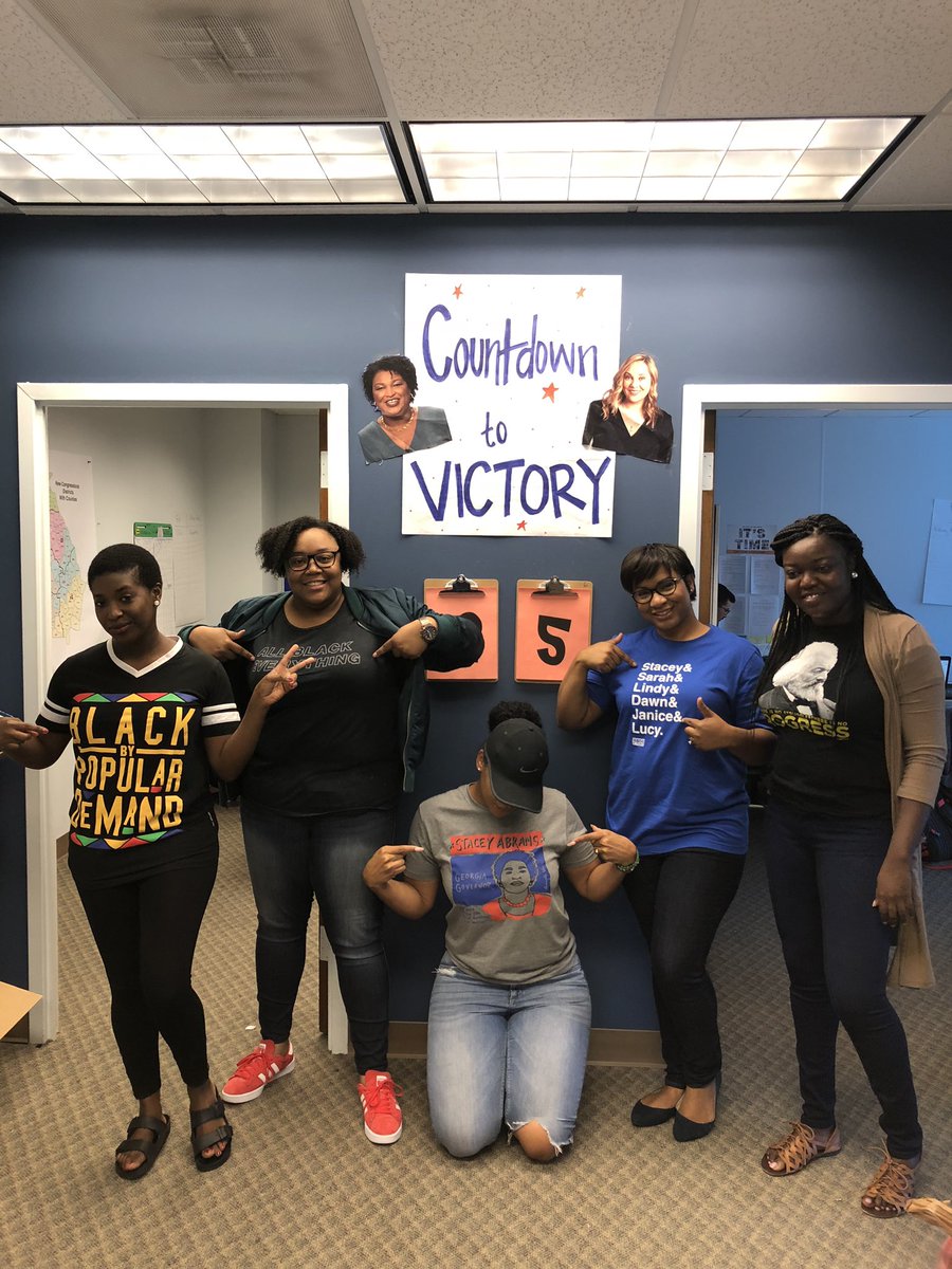 ChrystianWoods's tweet photo. Black ass campaign staffers take black ass pictures! #ForTheCulture #GADems #TeamAbram https://t.co/ElmY3zIc7b