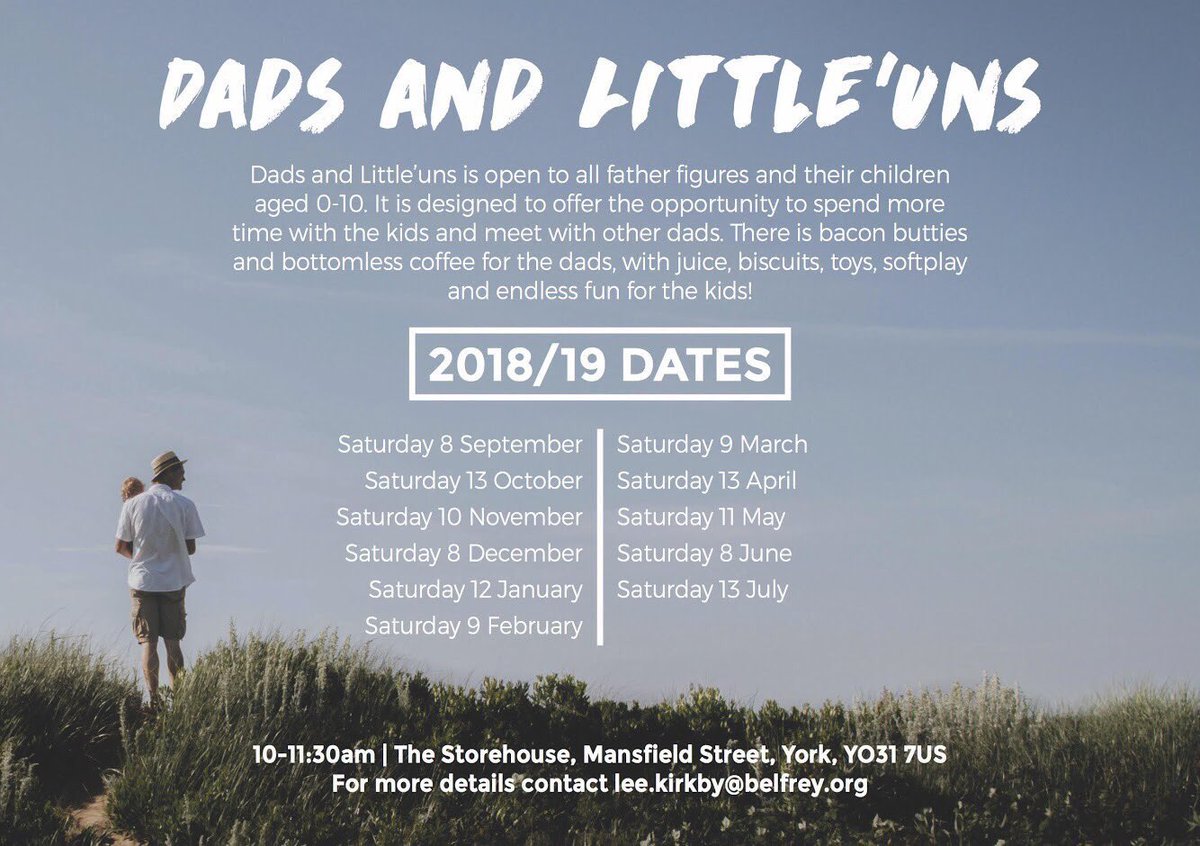 Dads, God fathers, uncles, grandads!...We’re back on tomorrow morning for bacon butties, coffee, soft play and loads of indoor play for the little ones. See you from 10.00am at The Storehouse on Mansfield Street.