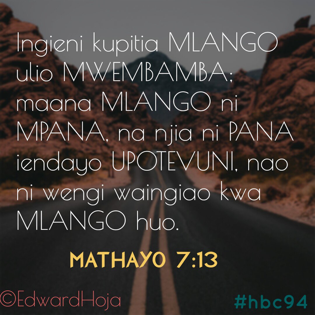 EdwardHoja's tweet photo. Ingieni kwa kupitia Mlango ulio mwembamba; maana mlango ni mpana, na njia ni pana iendayo upotevuni, nao ni wengi waingiao kwa mlango huo.
Math 7:13
#Gospel24
#hbc94 https://t.co/UGv0E08lTL