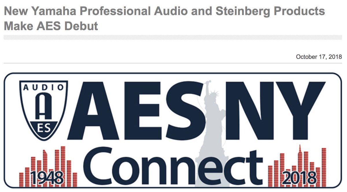 YamahaCommAudio's tweet photo. Come see all that is new from Yamaha and Steinberg at AES 2018! Booth #624 #RivagePM7 #RivagePM10 #AES2018 #digitalmixers #HYMADICARD https://t.co/GCO0JYqt6D