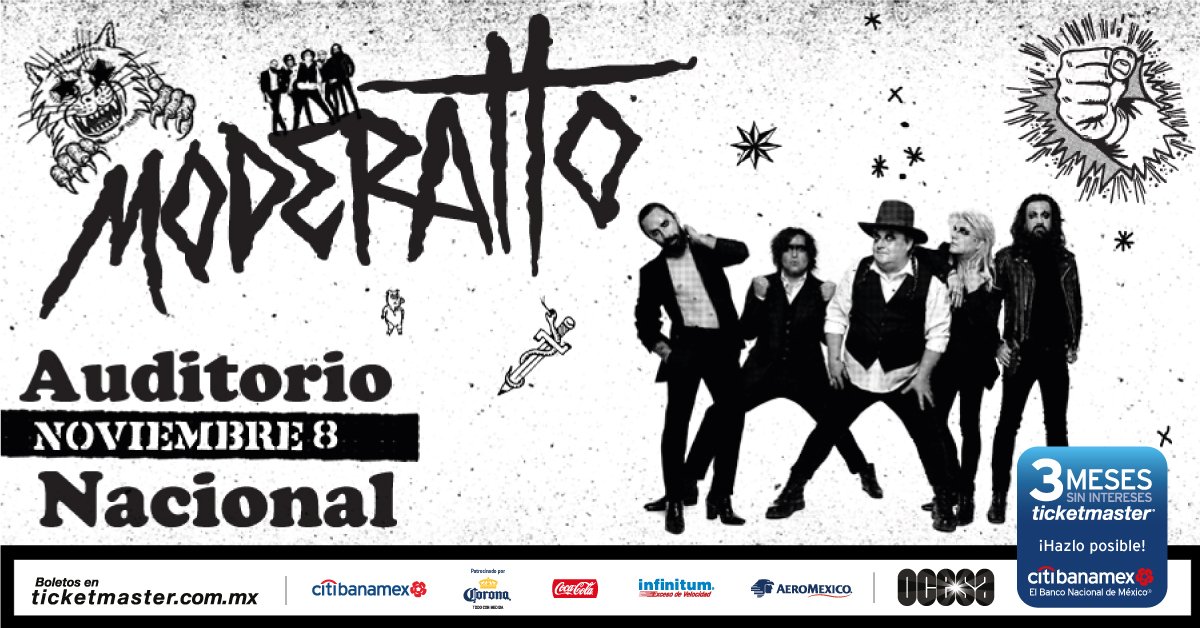 vivelatino's tweet photo. 🚨 ¡Descuentos pa´ la banda! 🚨
¡Sólo hoy aprovecha el 50% de descuento! y disfruta el concierto de @moderatto  en el @AuditorioMx el próximo 8 de noviembre .

🎟👉https://t.co/1slPLHXlTs https://t.co/YQkPpvbTD2