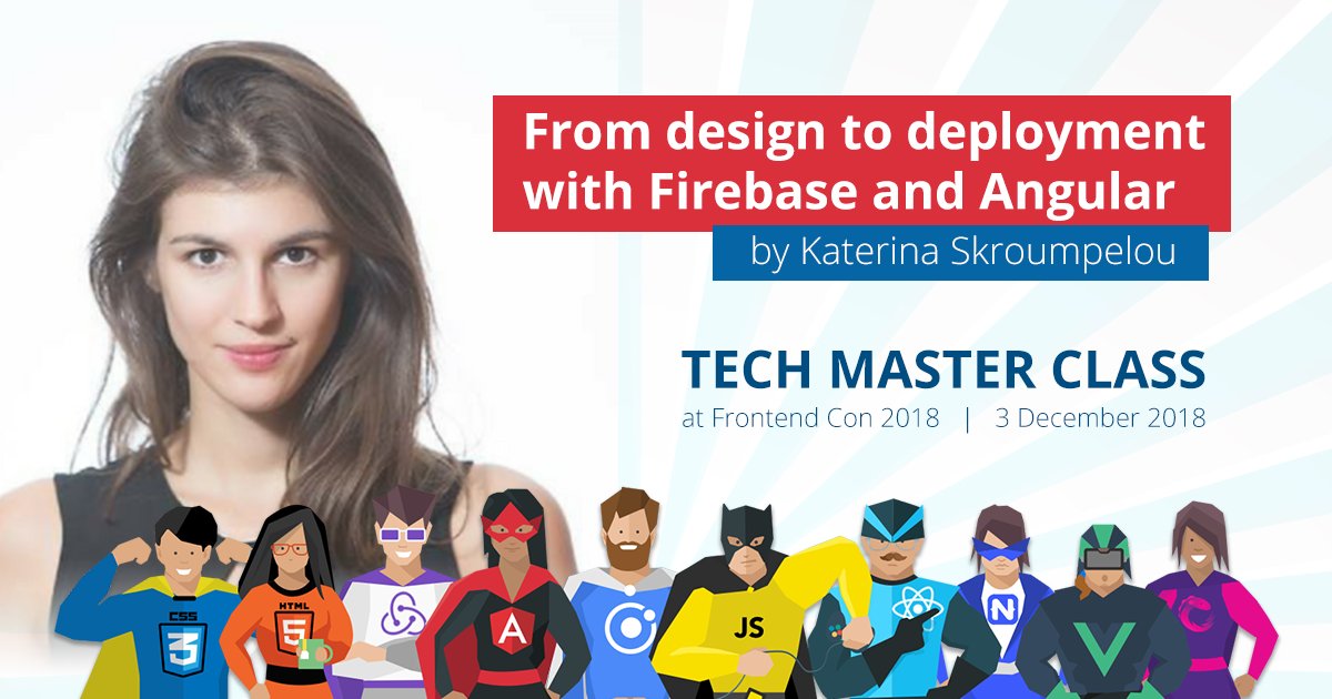 FrontEndConnect's tweet image. Take a part in hands on workshop "From design to deployment with Firebase and Angular" by @psybercity. All the details, agenda & registration find on our website 👉 frontend-con.io/product/fireba…