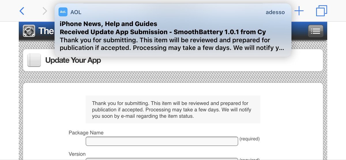 CydiaGeek's tweet photo. I've just submitted the #SmoothBattery New Update to #Cydia! Enjoy Folks! 🤓👍

Version 1.0.1
- Added the option to Hide the Battery Icon on Statusbar.
- Added the option to Fake on 1 % the Battery Icon. https://t.co/ga9iaGal0g