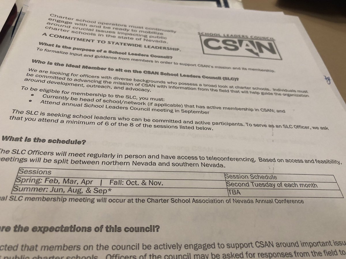 CSAN meeting today with the goal of uniting the charter sector around ensuring all students have access to high quality seats in Nevada.