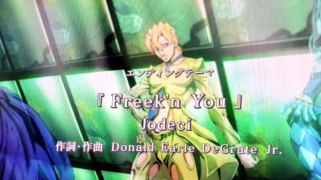 パサガヤの雹 Edはjodeciか スタンド名かイタリアンポップスとか予想してたからまた完全にベネな意味 で裏切り者が常にいたわ でもjodeciはメンバーに Jojo がいるし Edに相応しいメロウな曲で 音楽通の荒木先生らしいチョイスだと 納得 できるね