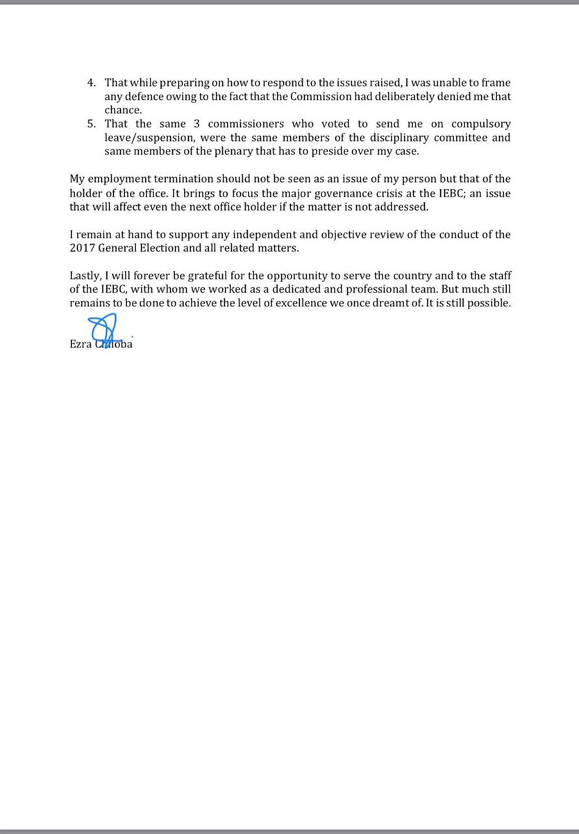 NareOnline's tweet photo. Statement by @ezraCHILOBA on his termination by @IEBCKenya https://t.co/to1ovd5hIM
