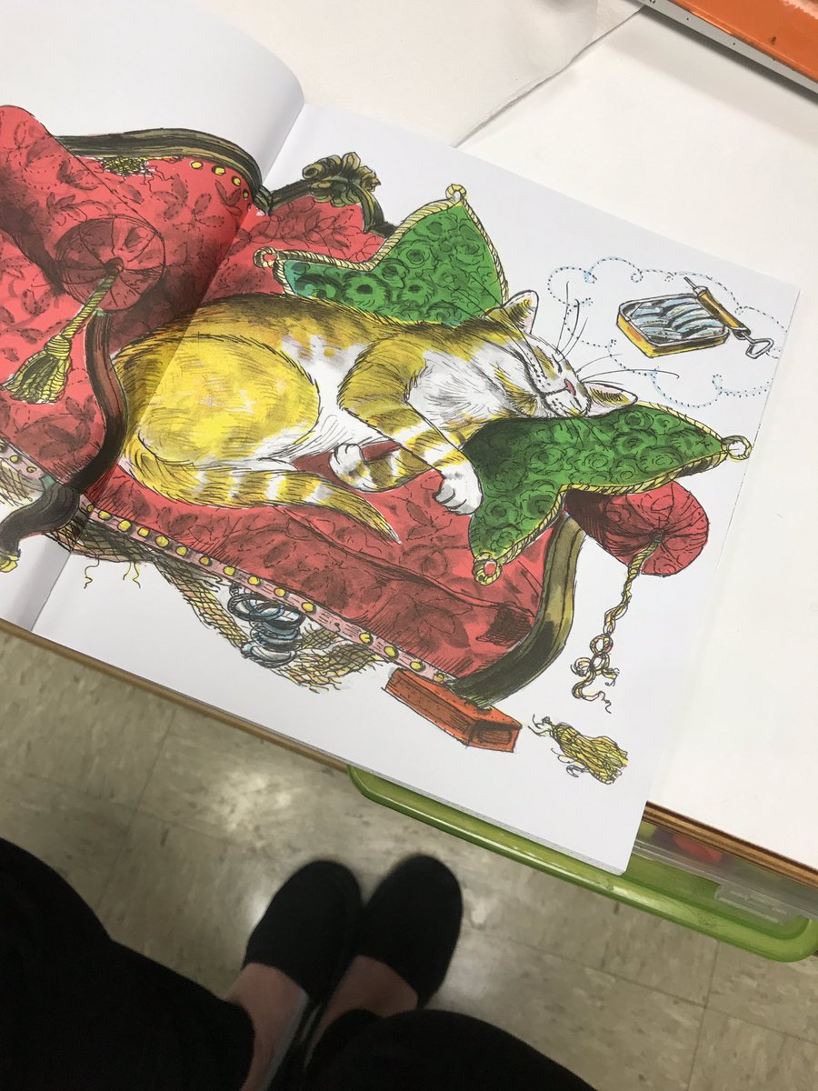 InqSchls's tweet photo. The cat was dreaming about sardines and Kindergarten wondered if they would like them too!   Some of us even wanted SECONDS #INQCMSD #yummy #inquiryEd https://t.co/Rvxfs5PUEV