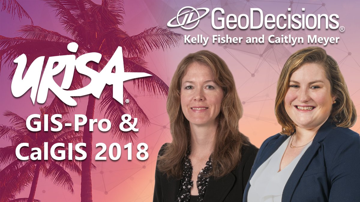 GeoDecisions's tweet photo. #GeoDecisions’ Kelly Fisher & @mapgirlcait showed their support for the #GIS community at the #GISPro & #CalGIS2018 event in #PalmSprings, #California! Learn more about our location-based IT solutions. https://t.co/lexZJDpiKG @URISA @URISAVC #geospatial #technology #URISA https://t.co/HnG7loG96y