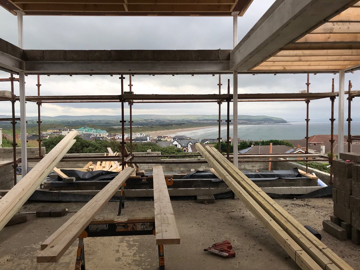 What about this for a view? Taken during a recent site visit for a one off dwelling we are extending and refurbishing #northcoast #causewaycoast #architecture #highceilings #clerestoryglazing