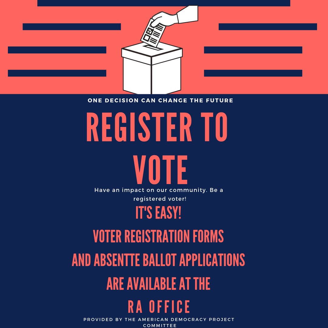 FredResLife's tweet image. TODAY IS THE LAST DAY to Register to vote in the Midterm Elections for CHAUTAUQUA COUNTY 🗳 ☑️
Registration forms and Absentee Ballots are available at all RA Offices! So make sure to pick yours up today🇺🇸 #fredreslife #fredoniau #voterregistration