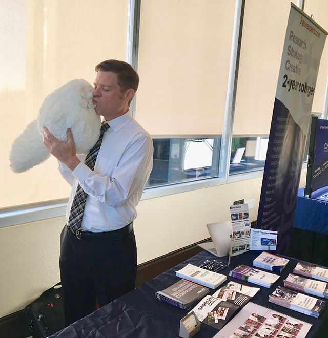 interact's tweet photo. James and Michael are in Boise, ID this week for #NCMPRD7.  James and the InterCat seem to be in love. Is this a new saga?  On a more serious note, James and Michael are presenting today on "The Big Brand Theory: The Origin and Evolution of a College Campaign" 
#NCMPR18 https://t.co/22oPQfCYZs