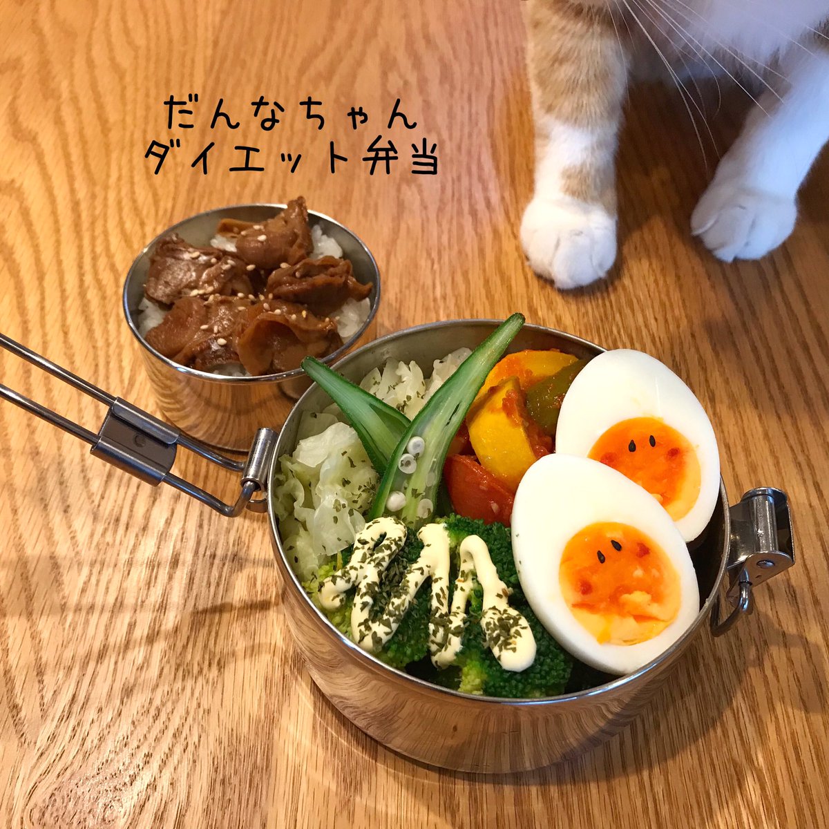 ごはん あ On Twitter 今日の お弁当 ラタトゥイユ 茹で卵 茹でオクラ 茹でキャベツ ブロッコリー ミニホタテ丼 おはよ Bento Obento Lunch ランチ サラメシ お弁当記録 旦那弁当 ダイエット弁当 曲げわっぱ ステンレス弁当箱 お腹ぺこりん部