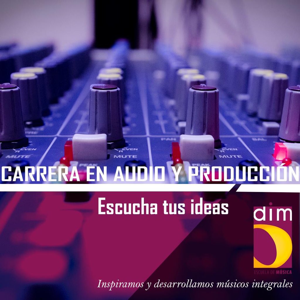 La carrera en Audio y Producción  brinda un acercamiento y dominio del mundo de la producción musical. La meta es llevar a cabo (producir) de inicio a fin una idea musical con el uso de  herramientas tecnológicas junto con la práctica y teoría musical.
#AudioyProducción #DIM