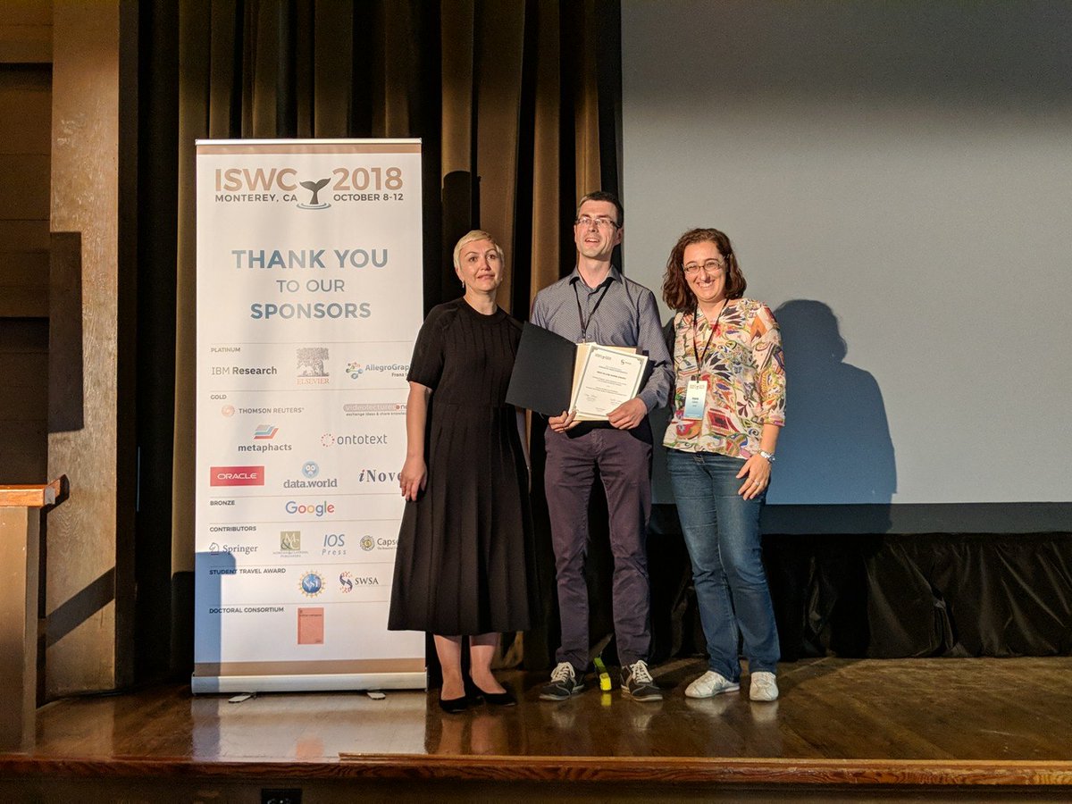Congratulations to the authors of the In use track best paper! #awards #iswc2018 #iswc_conf