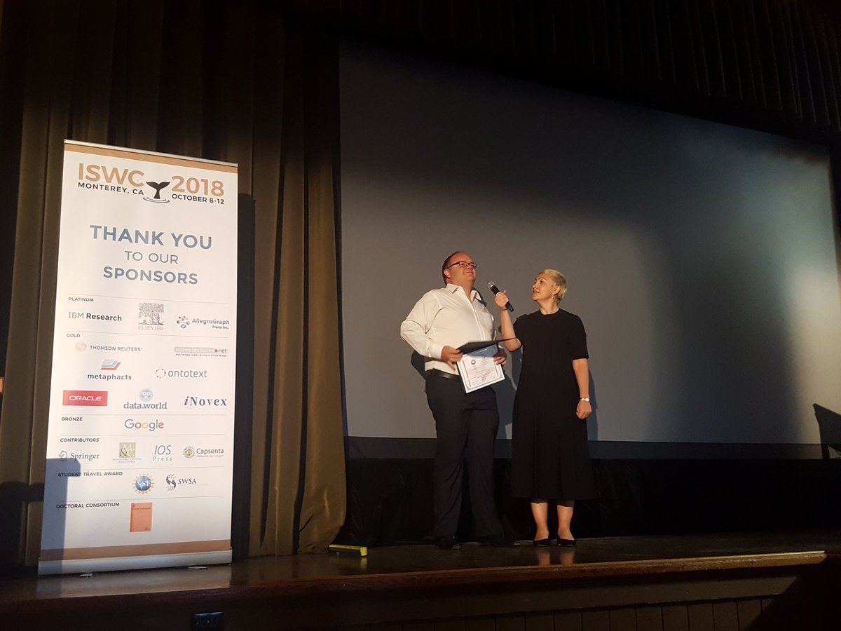 Congratulations to the winner of the Blue Sky Ideas Track! #iswc2018