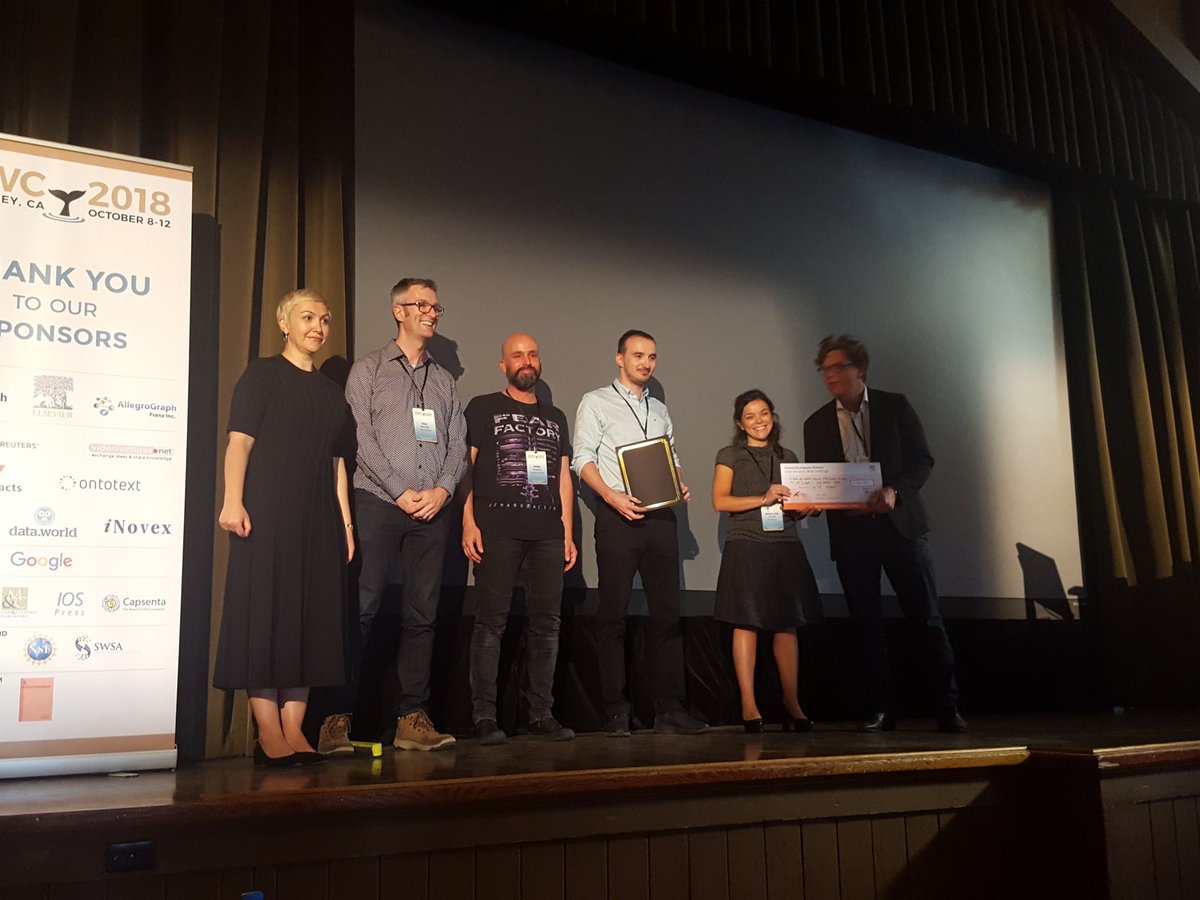 Congratulations to the winners of the 2018 Semantic Web Challenge #iswc2018