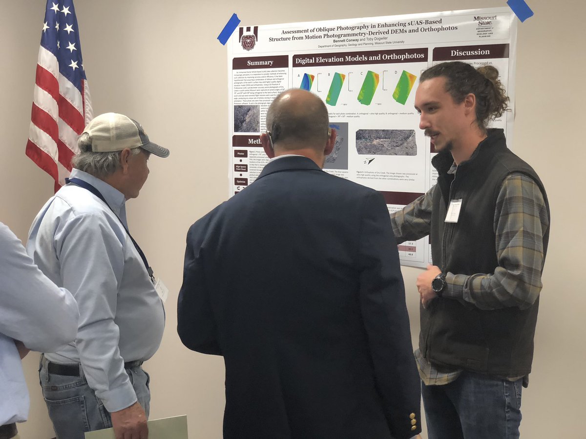 MSUggp's tweet photo. #MSUggp students presenting their research at the Association of Missouri Geologists Conference in West Plains!  Lots of interest in the work! https://t.co/jRkNsUkPm0