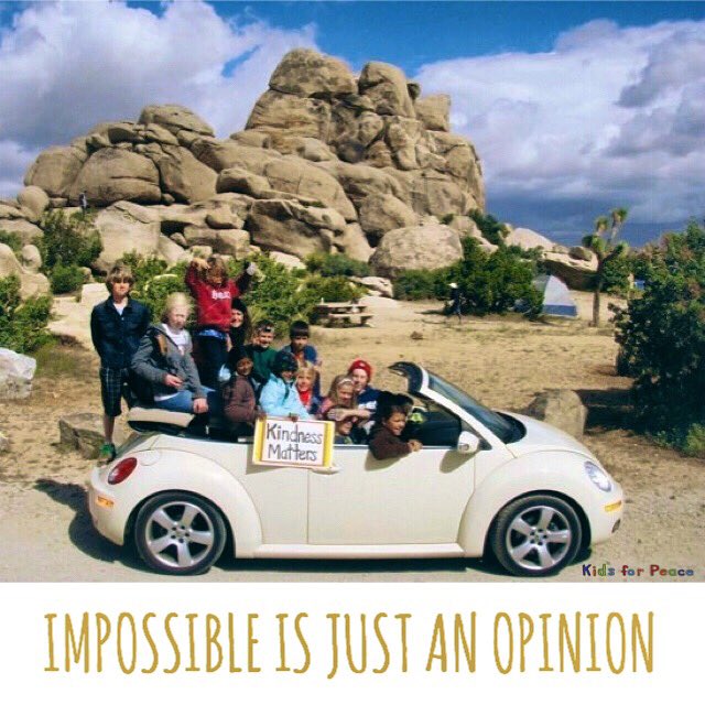 KidsforPeace's tweet photo. Peace is possible!💙✌️
#Happyweekend😊

Have fun! #DoItForPeace ✌️
Like/follow/share @kidsforpeace
📷:tb Kids for Peace camping trip in #Joshuatree
............
#kidsforpeace #paulocoehlo #impossibleisjustanopinion
#adventuretime #campingtrip
#happyfriday https://t.co/FLUlnTsNKp