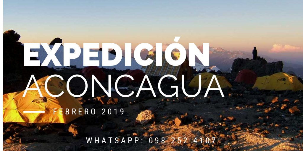 tours_mountain's tweet photo. #ÚLTIMOS3CUPOS
¡Estamos casi listos para ascender al #Aconcagua!
Este #Febrero2019 alcanzaremos el techo de #América con un espectacular grupo de montañistas guiados por @patriciotisalem
• Trekking de 14 días del 1 al 14 de Febrero •
ESCRÍBENOS vía #whatsapp: 098 252 4107 https://t.co/rcOtgUUga6