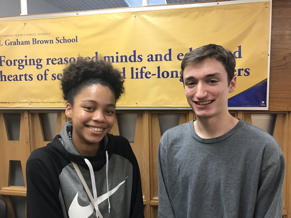 Bri_Garr's tweet photo. Congratulations to @mybrownschool's representatives on the JCPS Superintendent's Student Advisory Council: Denver Skeeters (10th) and Brianna Williams (11th)! @JCPSSuper https://t.co/yZ0dY3nVhj