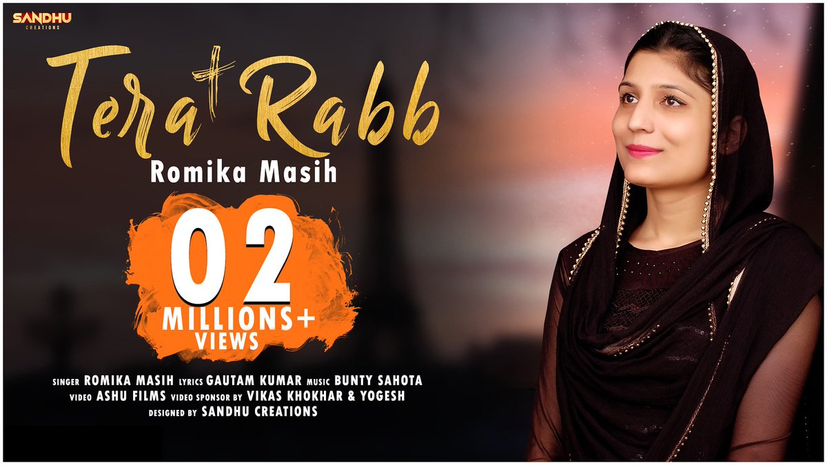SandhuCreation's tweet photo. Tera Rabb By Romika Masih 
2 Millions + Views On @YouTube 
Designed By @ParkashSandhu18 
@CreationsSandhu 
#ParkashSandhu https://t.co/5pcJk1TVy5