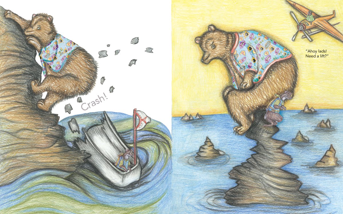 pipandrach's tweet photo. Paul the bear in a tricky situation. His boat has capsized. Part of a picture book we did for a university project.
#colour_collective #freelance #derbycreative #illustrator #derbyillustrator #ukillustrator #kidlitart https://t.co/VvBc55qAeo