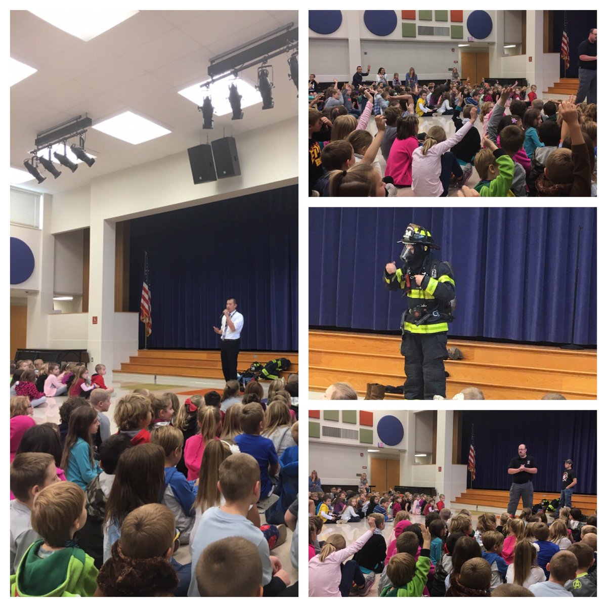 AnneHFrederick's tweet photo. Fire Prevention assembly today! #ELCOTogether https://t.co/3REUvuUakC
