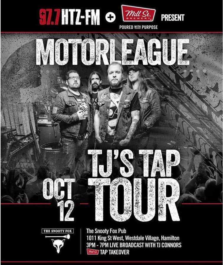 tjconnorstweets's tweet photo. It's time!! @themotorleague coming to play @977HTZFM @millstreetbrew #TJsTapTour @SnootyHamilton, come down, catch a show and possibly win $500. https://t.co/BVzo9zpUat
